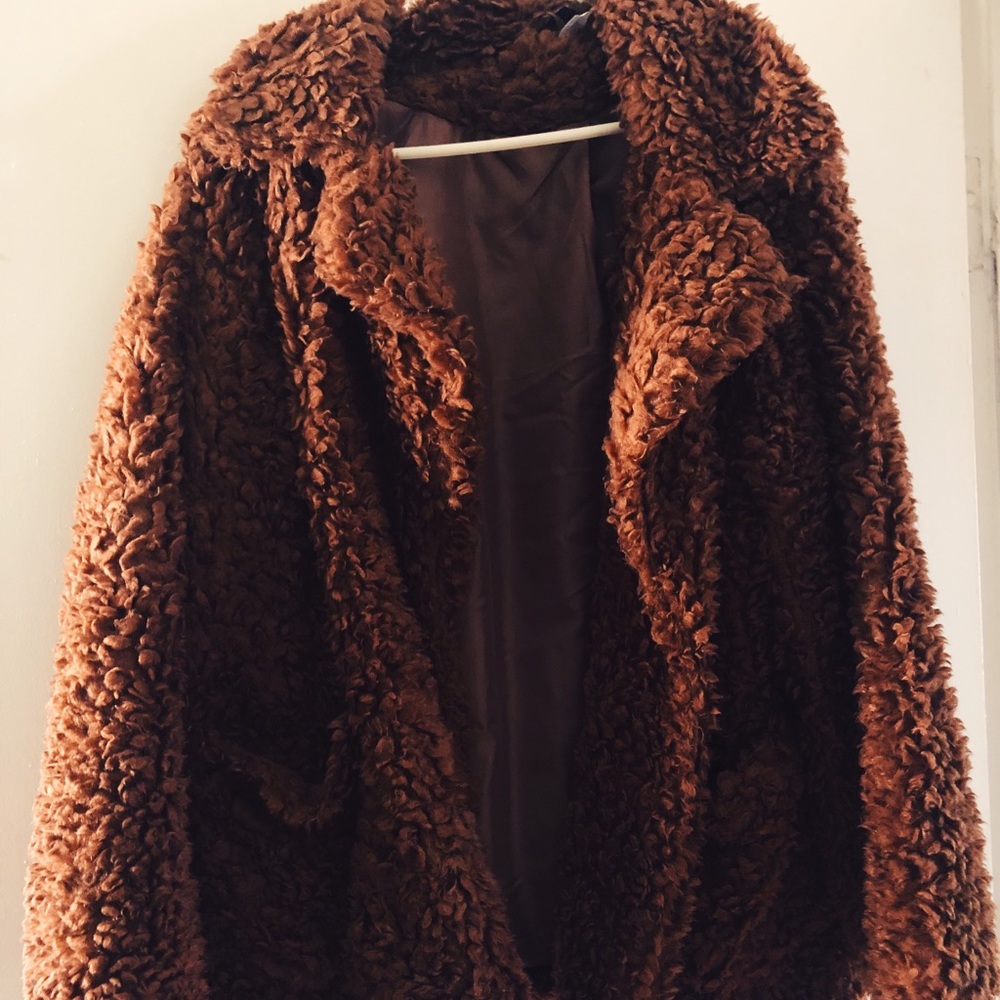 H&M Brown Faux Fur Coat